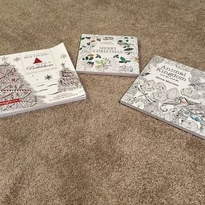Adult Coloring Books.  Animal Kingdom, Because of Christmas and Merry Christmas.